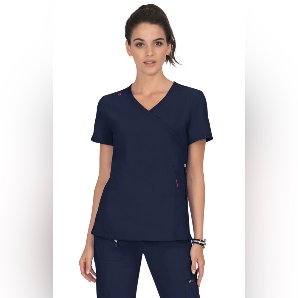 koi Lite Philosophy Women's 3-Pocket Mock-Wrap Scrub Top
